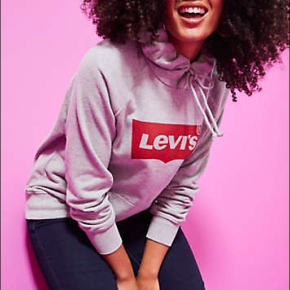 Levi’s Logo Hoodie Sweatshirt - Grey